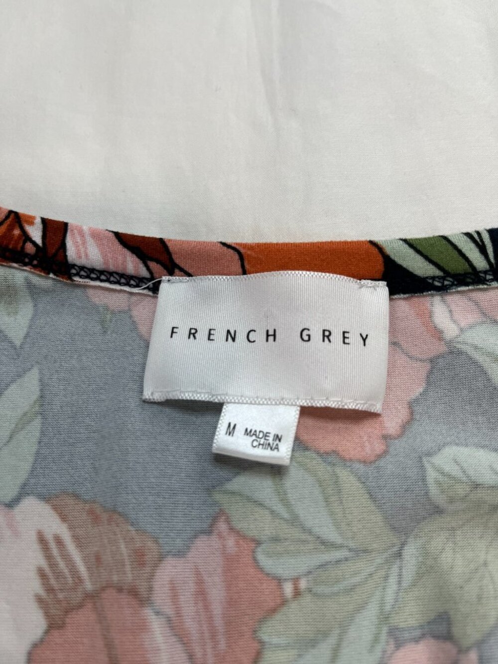 French Grey Navy Floral Print Sleeveless Dress - Picture 4 of 5
